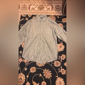 IZOD Men's M (2) Button Shirt Brown Check Long Sleeve Pocket Drop Tail